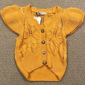 Zara NWT Orange cotton cardigan SZ S